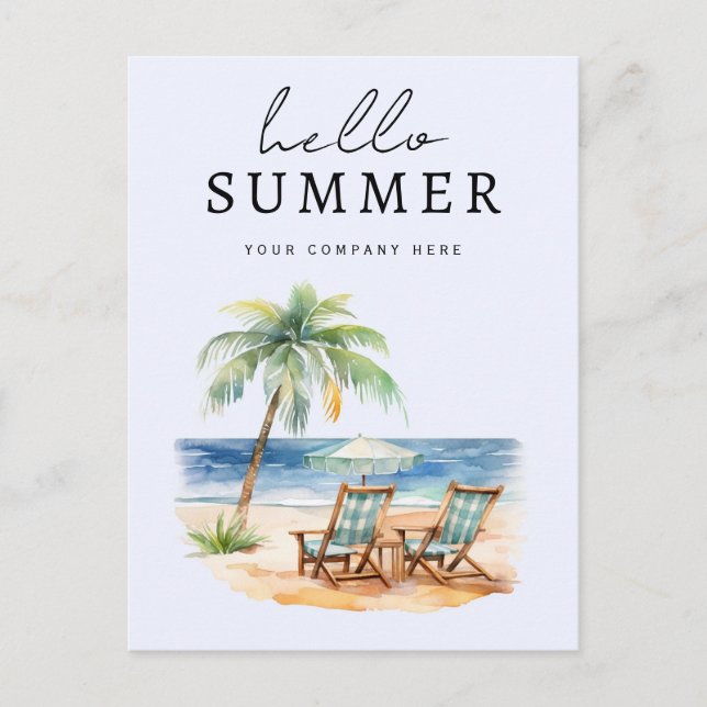 Personlig Business Hej Summer Beach Vykort (Framsida)