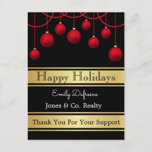 Personlig Business Holiday Greetings Ornaments Vykort
