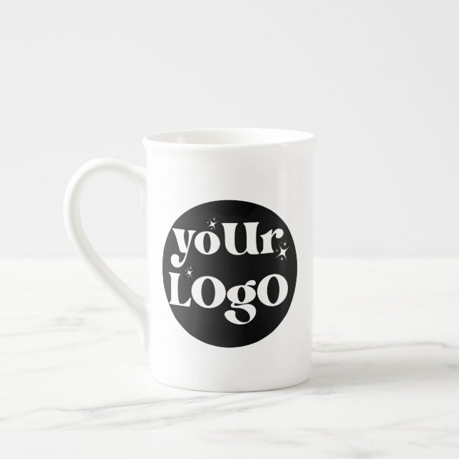 Personlig Business Logotyp Branded Benporslin Mugg (Vänster)