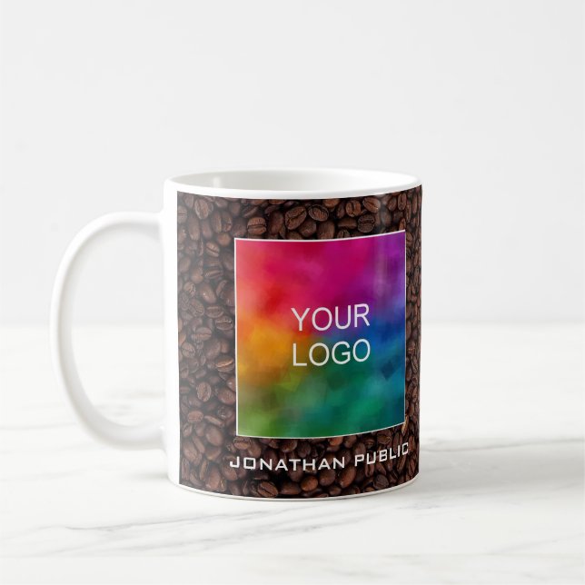 Personlig Business Logotyp här Lägg till Namn Kaffemugg (Vänster)