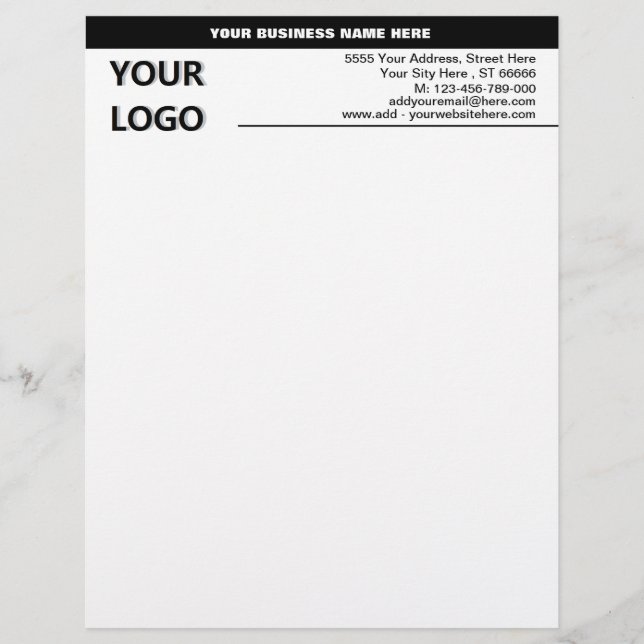 Personlig Business Logotyp Info Letterhead Brevhuvud (Framsida)