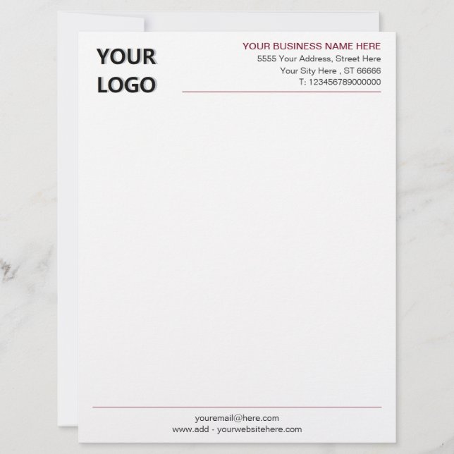 Personlig Business Logotyp Info Letterhead Brevhuvud (Framsida)