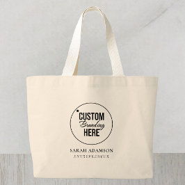 Personlig Business Logotyp Large Canvas Tote Bag Jumbo Tygkasse