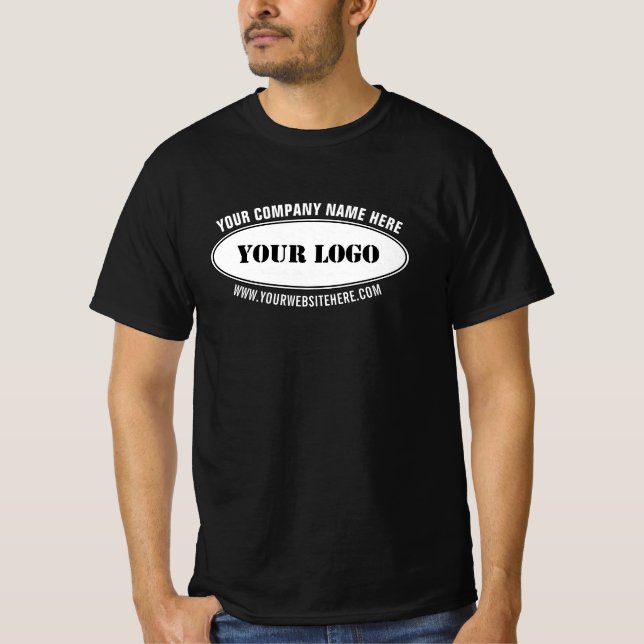 Personlig Business Logotyp Text Company T-Shirt (Framsida)
