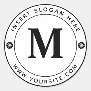 Personlig Business Monogram Round Runt Klistermärke