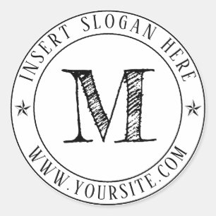 Personlig Business Monogram Round Runt Klistermärke