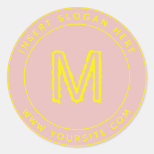 Personlig Business Monogram Round Runt Klistermärke