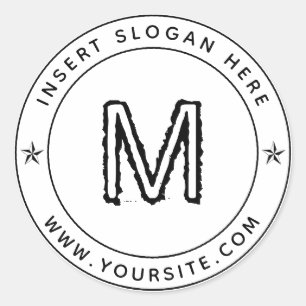 Personlig Business Monogram Round Runt Klistermärke
