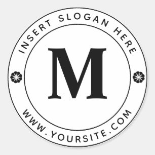Personlig Business Monogram Round Runt Klistermärke
