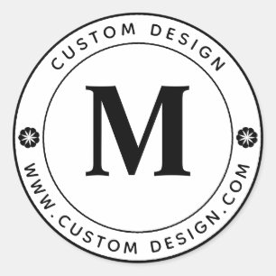 Personlig Business Monogram Round Runt Klistermärke