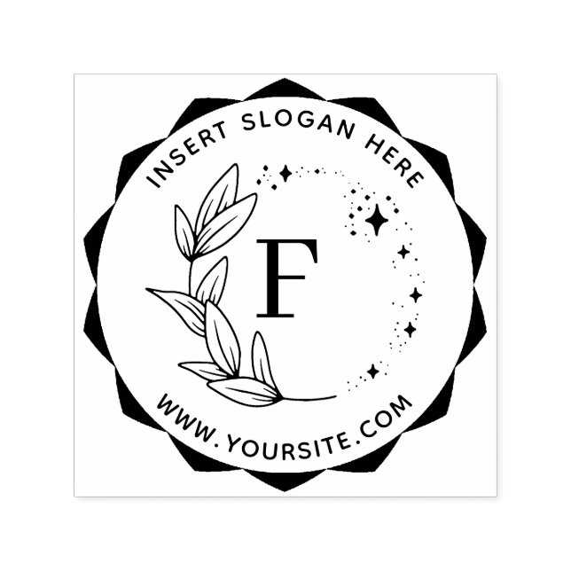 Personlig Business Monogram Round Self-Inking S Självfärgande Stämpel (Design)