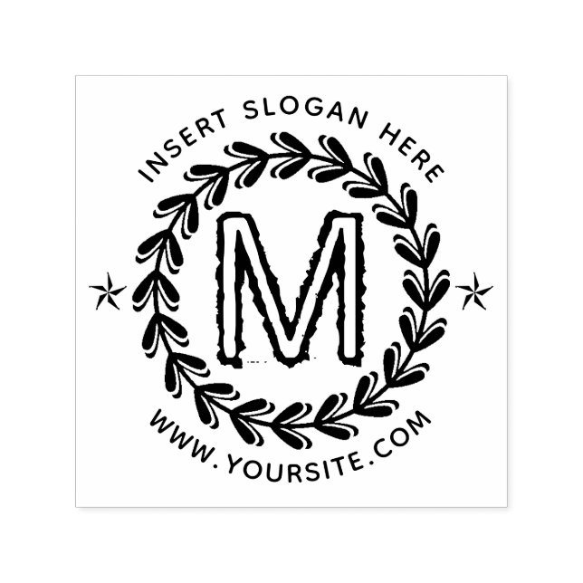 Personlig Business Monogram Round Självfärgande Stämpel (Design)