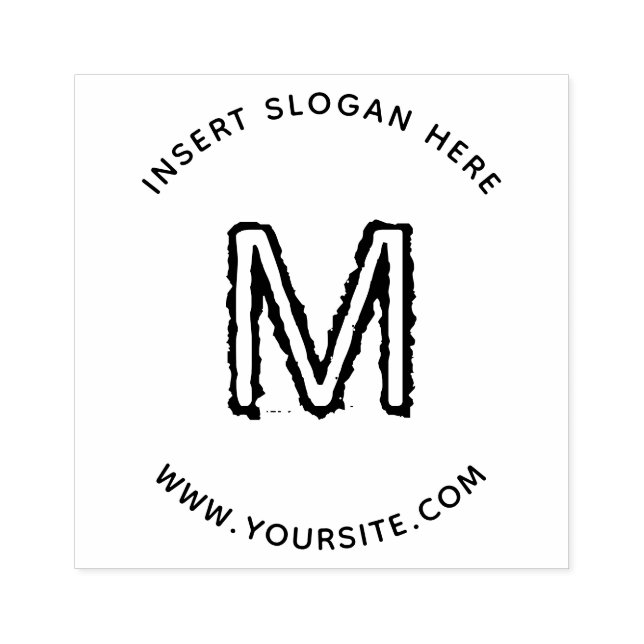 Personlig Business Monogram Round Stämpel (Tryck)