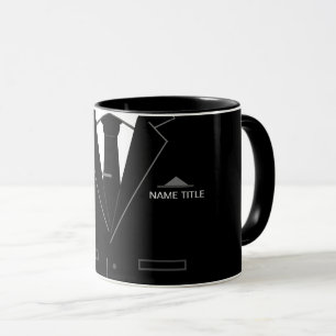 Personlig Business Mugg Black Kostym och Neck Tie