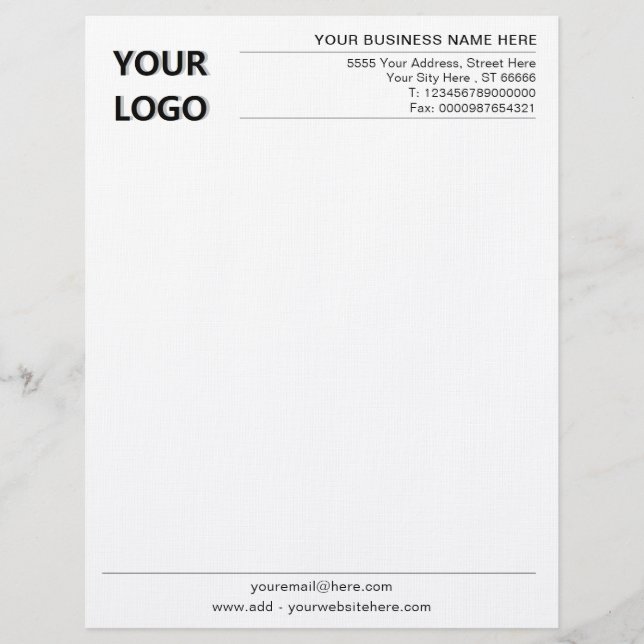 Personlig Business Office Letterhead med Logotyp Brevhuvud (Framsida)