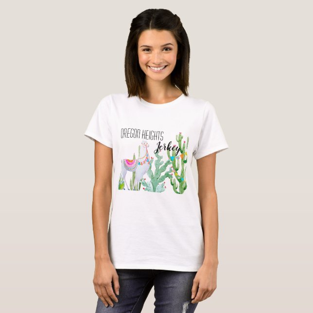 Personlig Business T-Shirt Boho Llama Bohemian (Hel framsida)