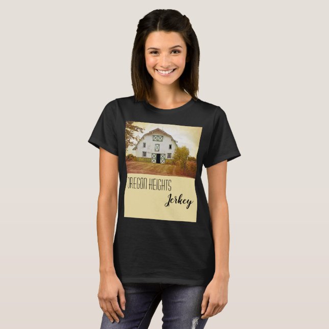 Personlig Business T-Shirt Sunset Barn Land (Hel framsida)