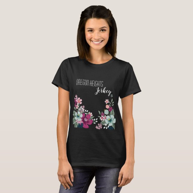 Personlig Business T-Shirt Tropical Flowers på (Hel framsida)