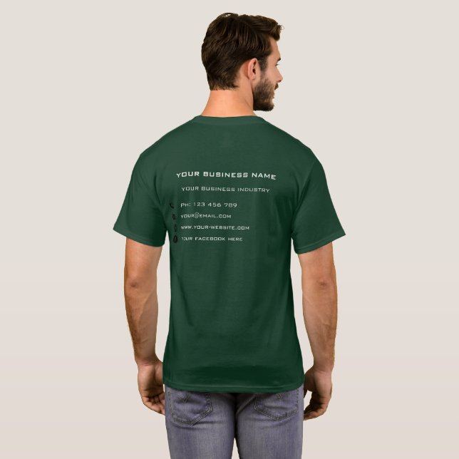 Personlig Business T-Shirt Your Name Text Info (Hel baksida)