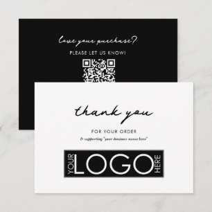 Personlig Business Tack Logotyp Black White Kort