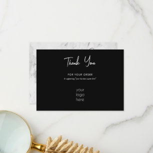 Personlig Business Tack Logotyp Marble Black Kort