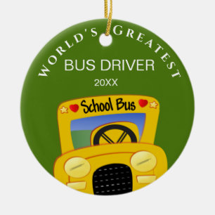 Personlig Buss-drivrutin Julgransprydnad Keramik