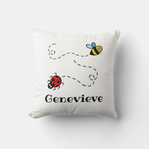 Personlig Busy Bumblebee & Ladybird Mönster Kudde