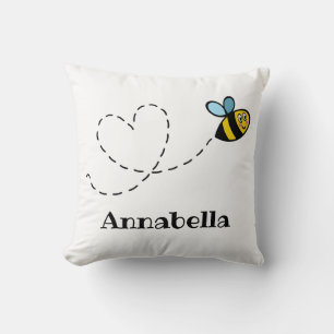 Personlig Busy Bumblebee Mönster Cushion Kudde