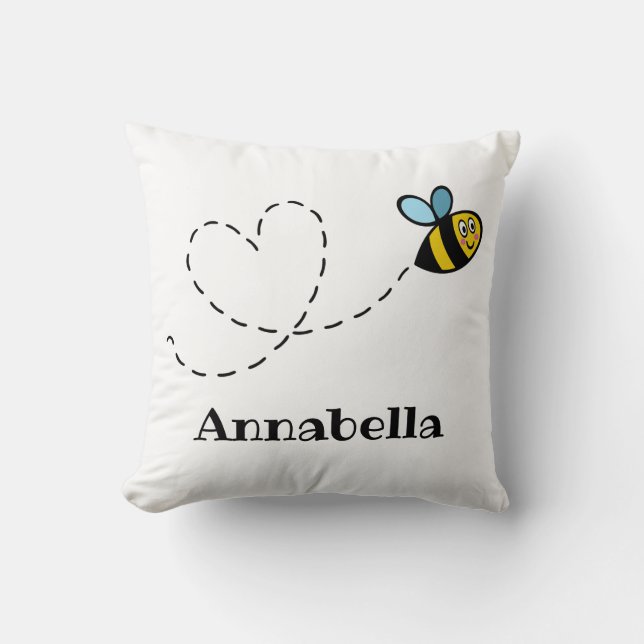 Personlig Busy Bumblebee Mönster Cushion Kudde (Framsida)