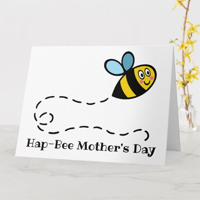 Personlig Busy Bumblebee Mors dag-kort Kort (Gul blomma)