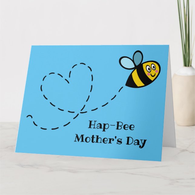 Personlig Busy Bumblebee Mors dag-kort Kort (Framsida)