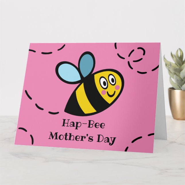 Personlig Busy Bumblebee Mors dag-kort Kort (Liten växt)