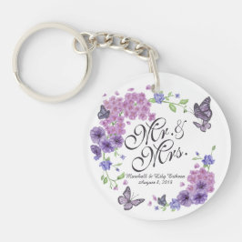 Personlig Butterflies Blommigt Bröllop Keychain
