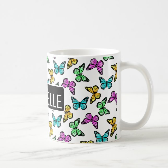Personlig Butterflies Kaffemugg (Höger)