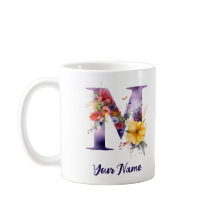 Personlig Butterfly and Flowers Brev ’M’