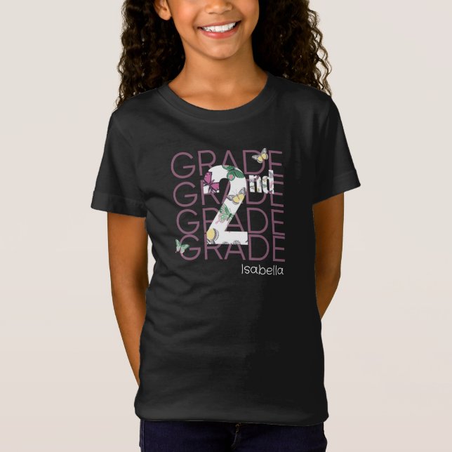 Personlig Butterfly andra Klass T Shirt (Framsida)