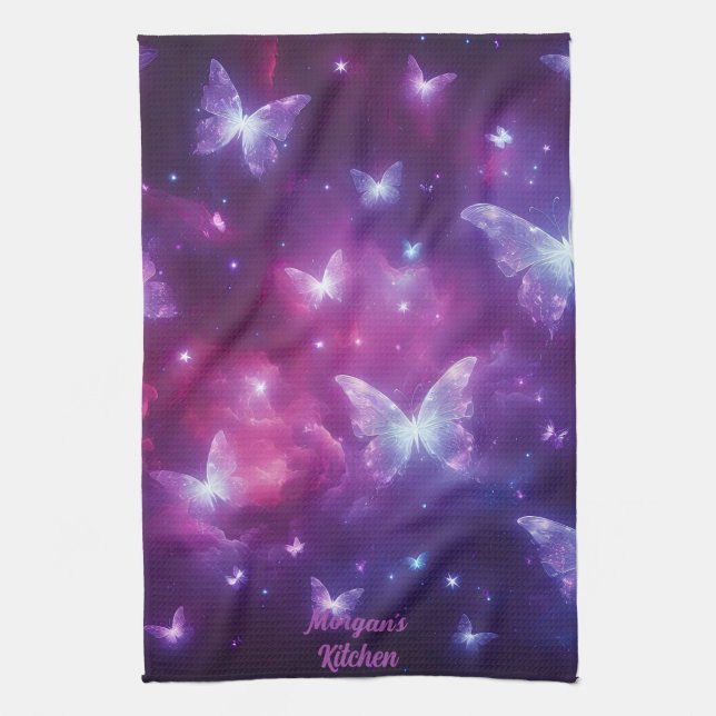 Personlig Butterfly Fantasy Art Kökshandduk (Vertikal)