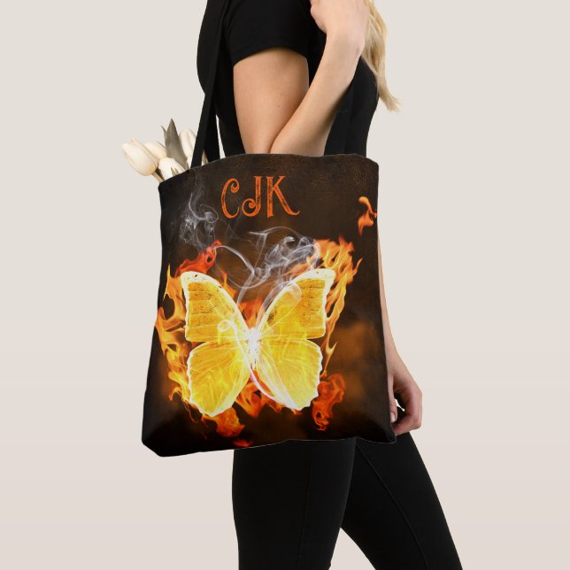 Personlig Butterfly Flames Tygkasse (Närbild)