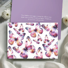 Personlig Butterfly Funeral Tack Cards Kort