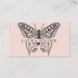 Personlig Butterfly Illustration  Rosa Visitkort