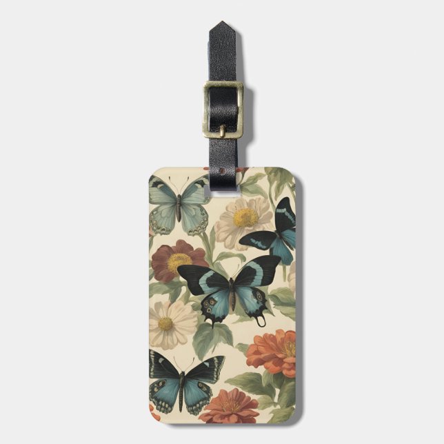 Personlig Butterfly Luggage Tag Bagagebricka (Vertikal Framsida)