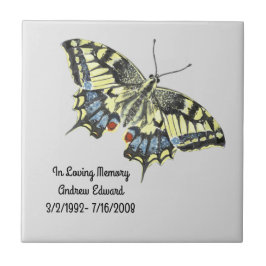 Personlig Butterfly Memorial Kakelplatta