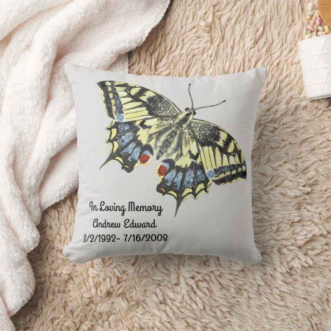 Personlig Butterfly Memorial Kudde (Filt)
