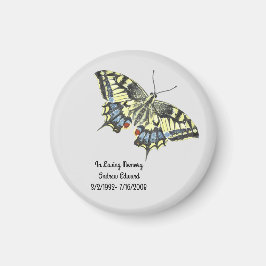 Personlig Butterfly Memorial Magnet