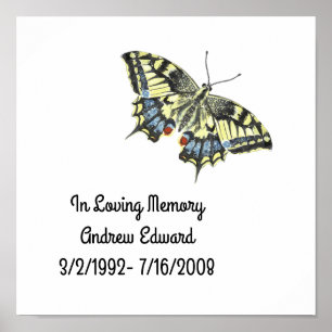 Personlig Butterfly Memorial Poster
