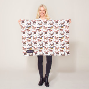 Personlig Butterfly Mönster Baby Blanket Fleecefilt