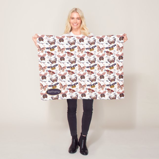 Personlig Butterfly Mönster Baby Blanket Fleecefilt (På plats)