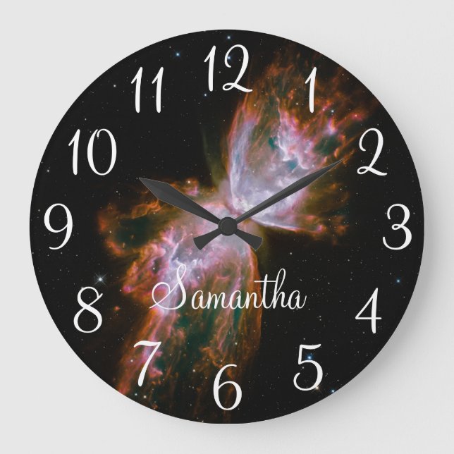 Personlig Butterfly Nebula Celestial Photo Stor Klocka (Framsida)