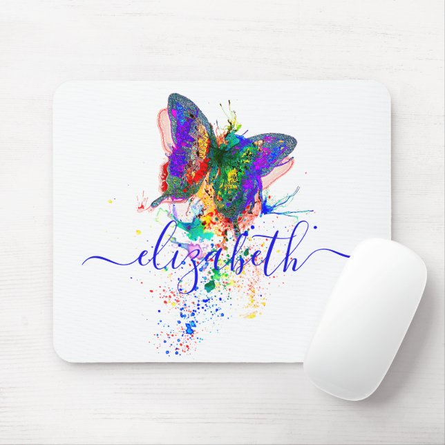 Personlig-butterfly-stänk Musmatta (Med mus)