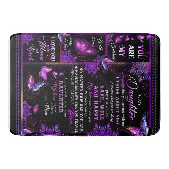 Personlig Butterfly till min dotter Blanket Badrumsmatta (Framsidan)